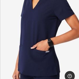 Small casma navy blue figs top. Worn once.